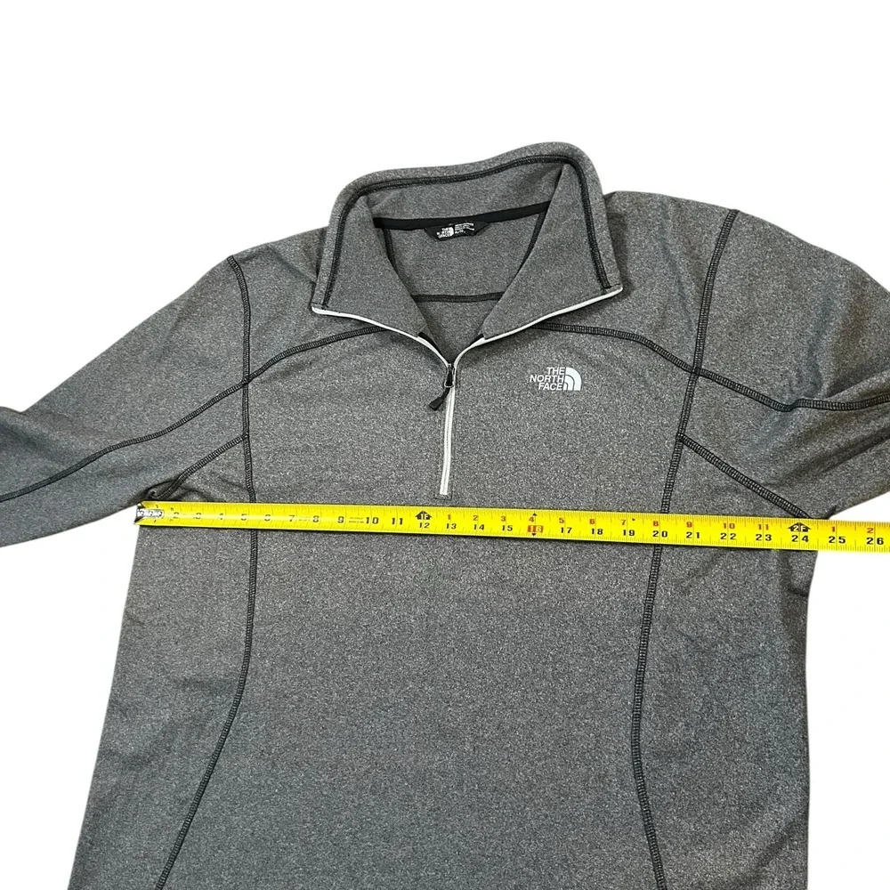 The North Face Sweater Pullover Mens Extra Large Gray 1/4 Zip Long Sleeve‎